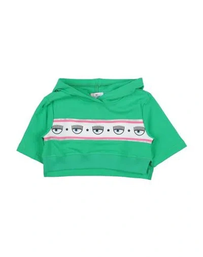 Chiara Ferragni Babies'  Toddler Girl Sweatshirt Green Size 6 Cotton, Elastane