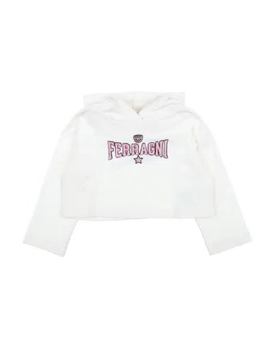 Chiara Ferragni Babies'  Toddler Girl Sweatshirt Ivory Size 6 Cotton, Elastane In White