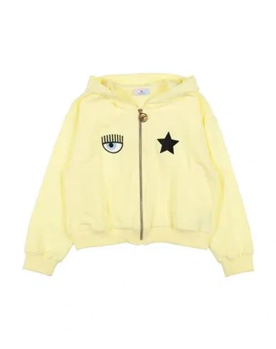 Chiara Ferragni Babies'  Toddler Girl Sweatshirt Light Yellow Size 6 Cotton, Elastane