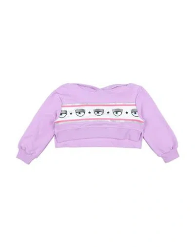Chiara Ferragni Babies'  Toddler Girl Sweatshirt Lilac Size 6 Cotton, Elastane In Purple
