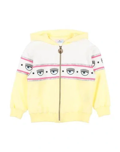 Chiara Ferragni Babies'  Toddler Girl Sweatshirt Yellow Size 6 Cotton, Elastane