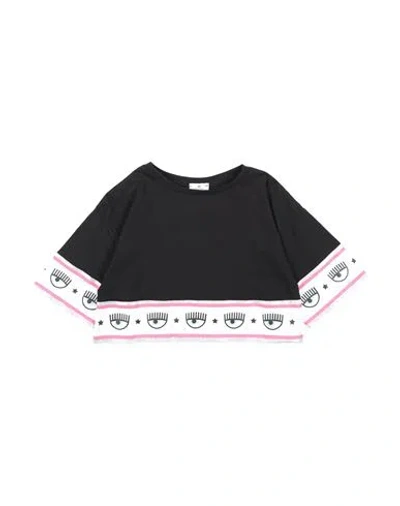 Chiara Ferragni Babies'  Toddler Girl T-shirt Black Size 6 Cotton