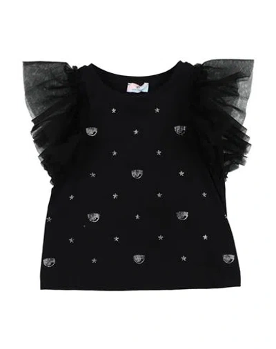 Chiara Ferragni Toddler Girl T-shirt Black Size 6 Cotton, Elastane, Polyamide In Black