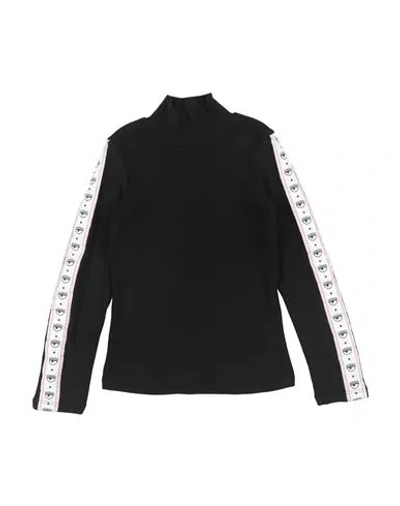 CHIARA FERRAGNI CHIARA FERRAGNI TODDLER GIRL T-SHIRT BLACK SIZE 6 VISCOSE, ELASTANE