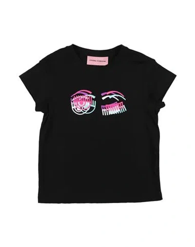 Chiara Ferragni Babies'  Toddler Girl T-shirt Black Size 7 Cotton
