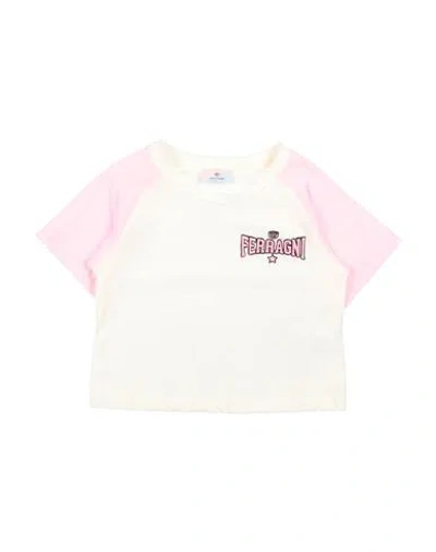 Chiara Ferragni Babies'  Toddler Girl T-shirt Cream Size 6 Cotton In White
