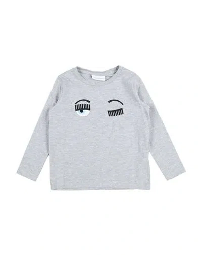 Chiara Ferragni Babies'  Toddler Girl T-shirt Light Grey Size 7 Cotton, Elastane In Gray