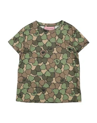 Chiara Ferragni Babies'  Toddler Girl T-shirt Military Green Size 7 Cotton