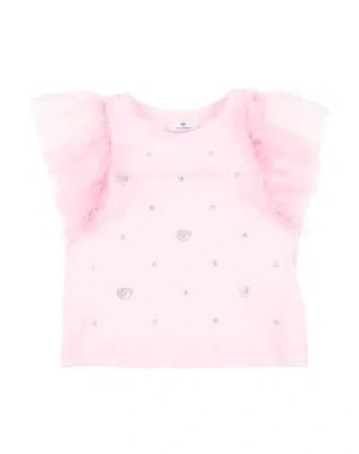Chiara Ferragni Babies'  Toddler Girl T-shirt Pink Size 6 Cotton, Elastane, Polyamide