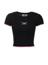 Chiara Ferragni Punk Logo-print Ribbed Top In Black