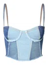 Chiara Ferragni Denim Cropped Top In Blue