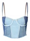 Chiara Ferragni Denim Cropped Top In Blue