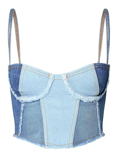 Chiara Ferragni Patchwork Jeans Top In Blue