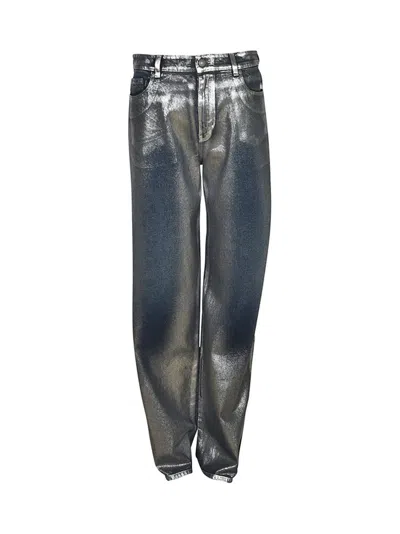 Chiara Ferragni Metallic Jeans In Grey