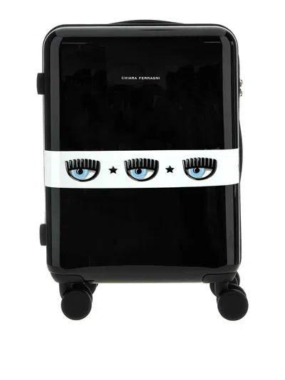 Chiara Ferragni Trolley With Pockets And Telescopic Handle In Black
