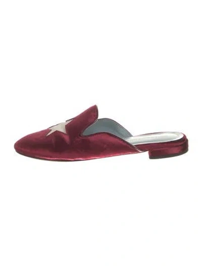 Pre-owned Chiara Ferragni Velvet Mules In Burgundy