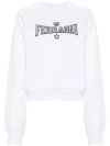Chiara Ferragni Embroidered-logo Cotton Sweatshirt In White