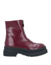 Chiara Ferragni Woman Ankle Boots Burgundy Size 10 Textile Fibers In Red