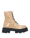 Chiara Ferragni Woman Ankle Boots Camel Size 10 Textile Fibers In Beige