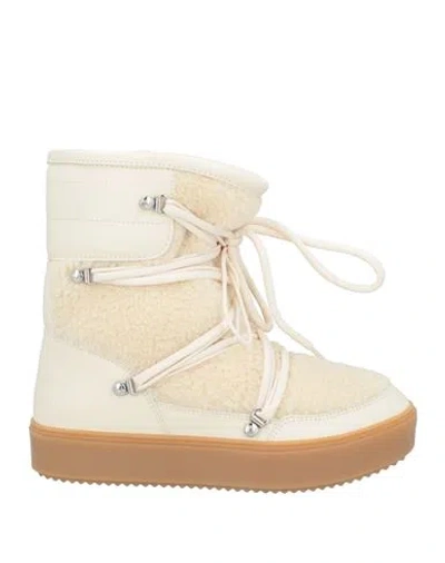 Chiara Ferragni Woman Ankle Boots Ivory Size 8 Textile Fibers In White