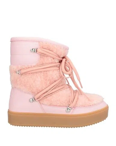 Chiara Ferragni Woman Ankle Boots Pink Size 8 Textile Fibers