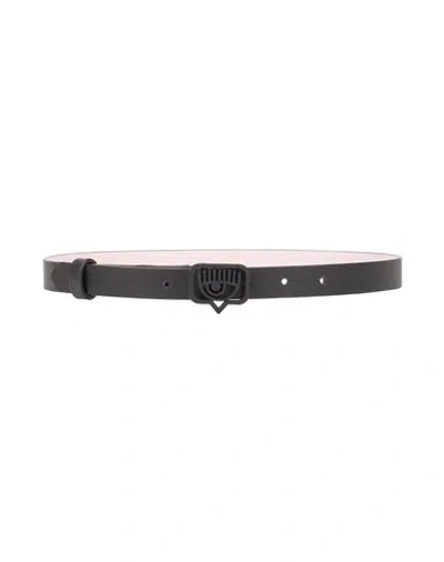 Chiara Ferragni Woman Belt Black Size 28 Soft Leather In Black