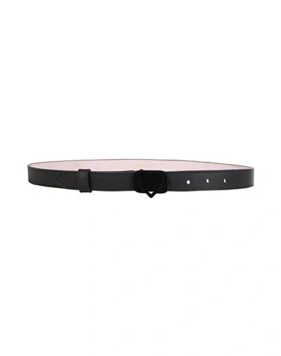 Chiara Ferragni Woman Belt Black Size 39.5 Leather, Textile Fibers