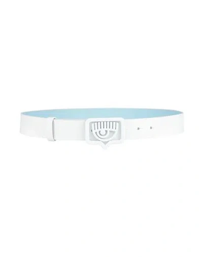 Chiara Ferragni Woman Belt White Size 34 Leather