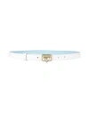 Chiara Ferragni Woman Belt White Size 36 Leather, Polyurethane In White
