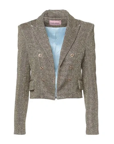 Chiara Ferragni Woman Blazer Gold Size M Cotton, Nylon, Metal, Elastane, Viscose