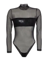 Chiara Ferragni Woman Bodysuit Black Size Xxs Polyamide, Elastane