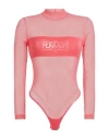 Chiara Ferragni Woman Bodysuit Pink Size M Polyamide, Elastane In Pink