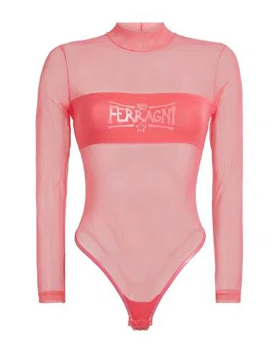 Chiara Ferragni Woman Bodysuit Pink Size S Polyamide, Elastane