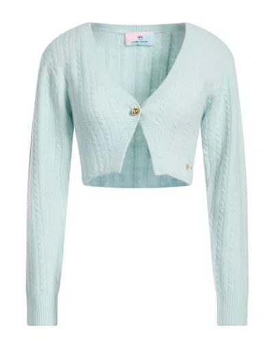 Chiara Ferragni Woman Cardigan Sky Blue Size M Acrylic, Polyamide, Wool, Elastane