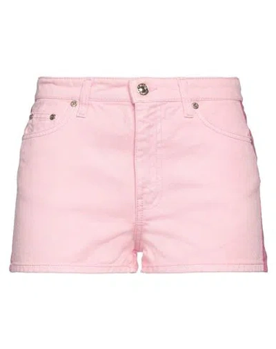 Chiara Ferragni Woman Denim Shorts Pink Size 25 Cotton