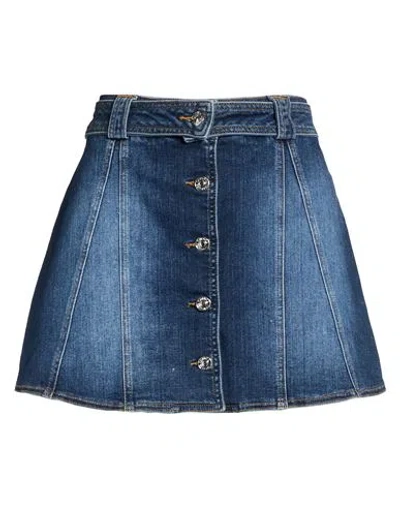 Chiara Ferragni Woman Denim Skirt Blue Size 26 Cotton, Elastane