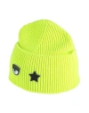 Chiara Ferragni Woman Hat Lime Green Size Onesize Wool, Acrylic In Green