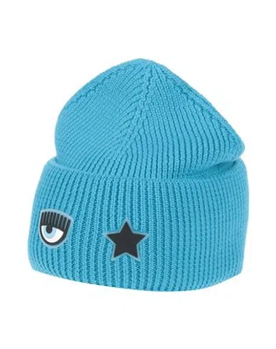 Chiara Ferragni Woman Hat Azure Size Onesize Wool, Acrylic In Blue