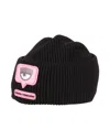 Chiara Ferragni Woman Hat Black Size Onesize Wool, Acrylic In Black