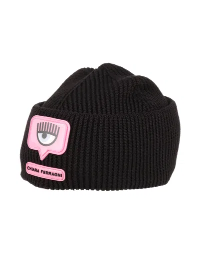Chiara Ferragni Woman Hat Black Size Onesize Wool, Acrylic