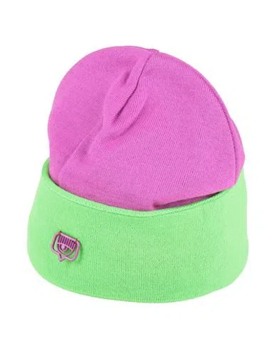 Chiara Ferragni Woman Hat Mauve Size Onesize Acrylic, Wool In Purple