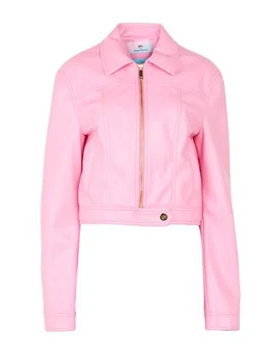 Chiara Ferragni Woman Jacket Pink Size 8 Polyester, Polyurethane Resin