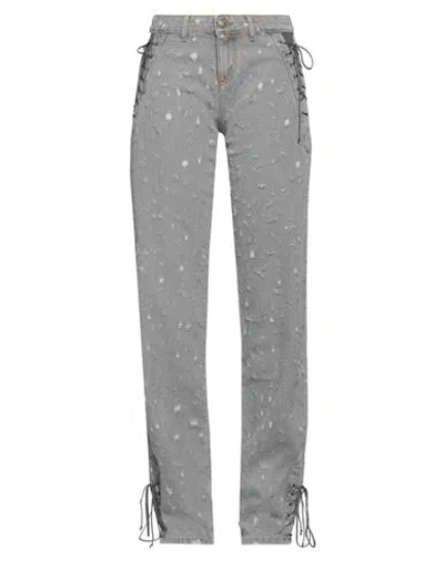 Chiara Ferragni Woman Jeans Grey Size 6 Cotton