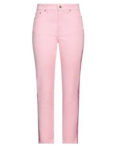 Chiara Ferragni Woman Denim Pants Pink Size 25 Cotton
