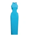 Chiara Ferragni Woman Maxi Dress Azure Size 6 Polyester, Elastane In Blue