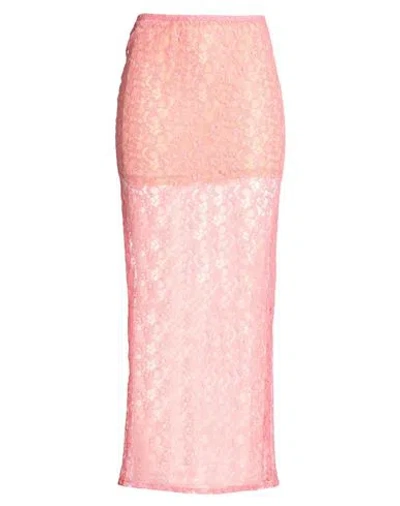 Chiara Ferragni Woman Maxi Skirt Coral Size 4 Polyamide In Pink