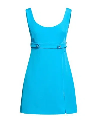 Chiara Ferragni Woman Mini Dress Azure Size 12 Polyester, Elastane In Blue