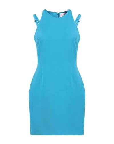 Chiara Ferragni Woman Mini Dress Azure Size 8 Polyester, Elastane In Blue