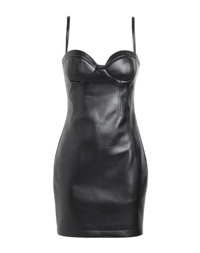 Chiara Ferragni Woman Mini Dress Black Size 4 Polyester, Polyurethane Resin
