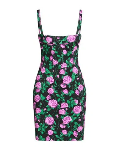 Chiara Ferragni Woman Mini Dress Black Size L Cotton, Elastane In Multi